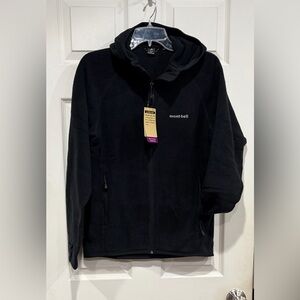 Montbell Men's Small CLIMAPLUS100 Warm Up Parka Black NWT Thumbholes Zip Guard